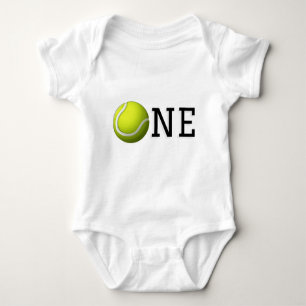 Tennis Girl or Boy 1st Birthday One Ball Sport Baby Bodysuit
