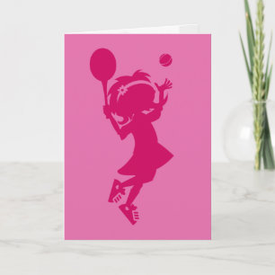Tennis Girl Silhouette Birthday Card