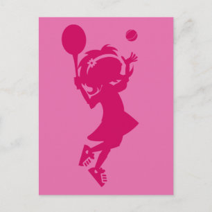 Tennis Girl Silhouette Postcard