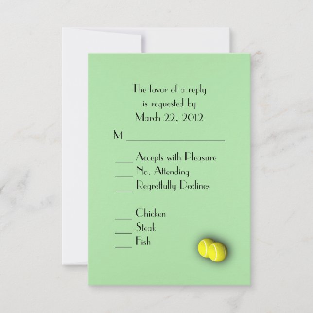 Tennis Green RSVP with Menu Choice (Front)