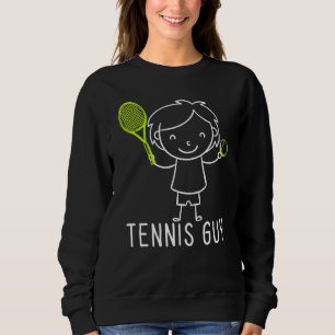 Tennis Guy Stickman Sports Racket Game Player Desi Sweatshirt