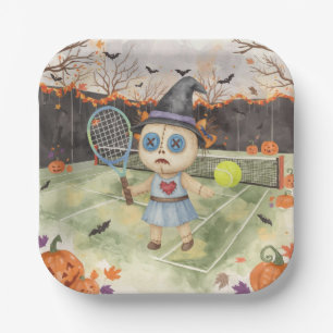 Tennis Halloween for Tennis Player Paper Plate