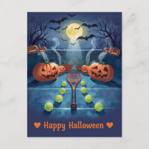 Tennis Halloween for Tennis Player with racket  Holiday Postcard