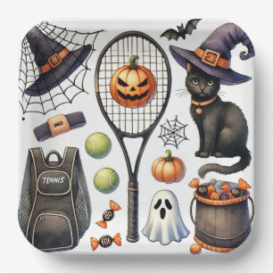 Tennis Halloween themed Paper Plate