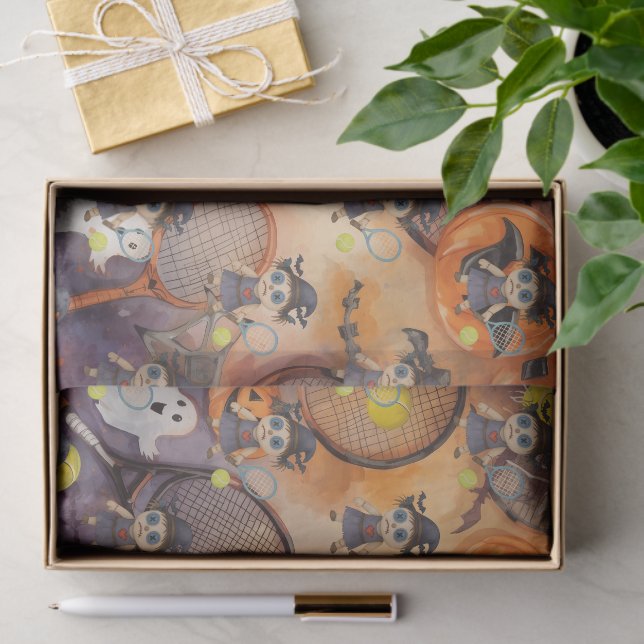 Tennis Halloween themed with ball and racket  Tissue Paper (Gift)