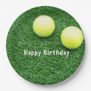 Tennis Happy Birthday Paper Plate