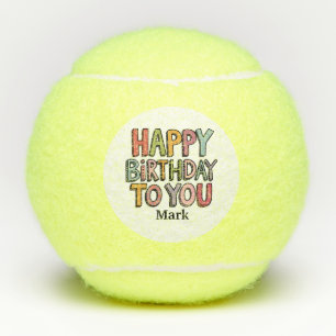 Tennis Happy Birthday to You with Name Tennis Balls