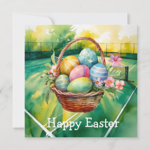 Tennis Happy Easter for Tennis Player Holiday Card