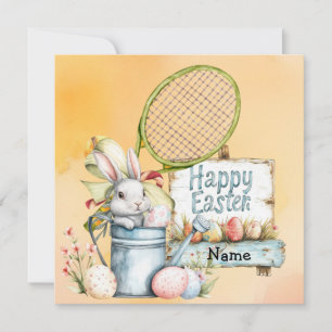 Tennis Happy Easter for Tennis Player Holiday Card