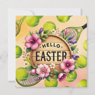 Tennis Happy Easter for Tennis Player Holiday Card