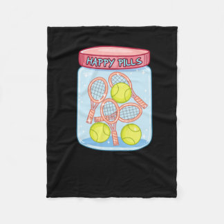 Tennis Happy Pills Fleece Blanket