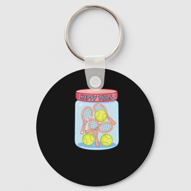 Tennis Happy Pills  Key Ring (Front)