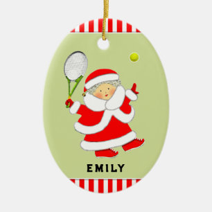 Tennis Holiday Gift Ceramic Tree Decoration