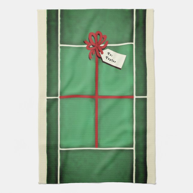 Tennis Holiday Gift Tea Towel (Vertical)