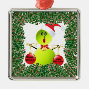 Tennis Holiday Metal Tree Decoration
