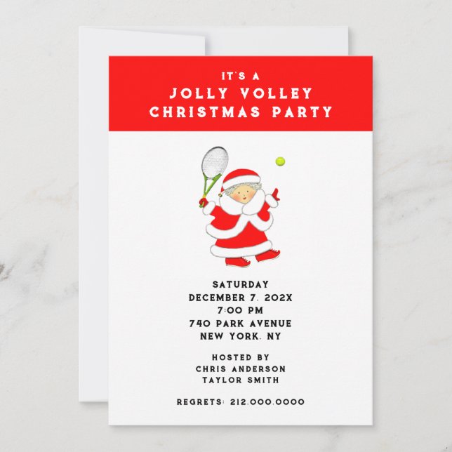 Tennis Holiday Party Invitation (Front)