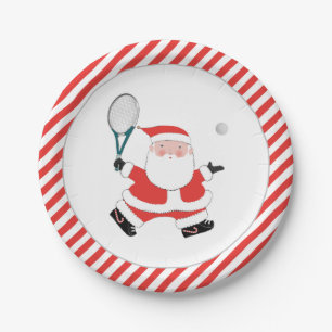 Tennis Holiday Party Paper Plate