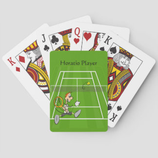 Tennis Humourous Cartoon Player Personalise Playing Cards
