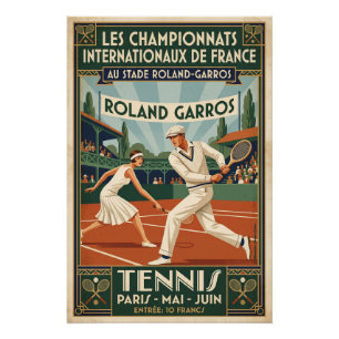 Tennis in France – Vintage Poster