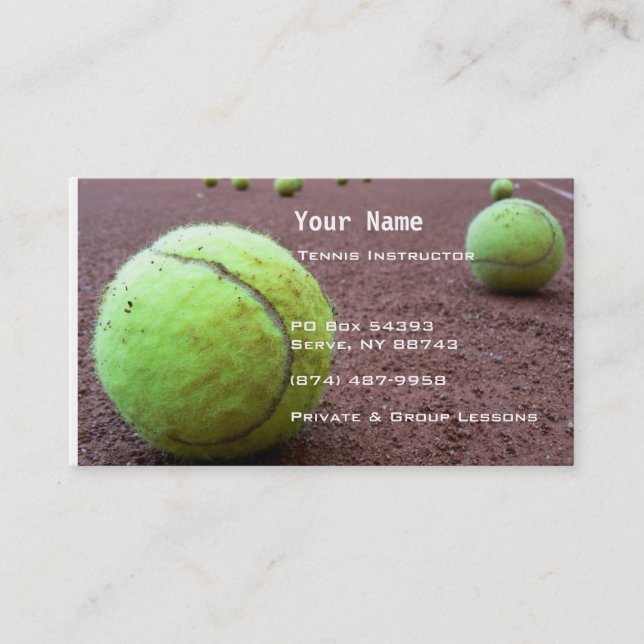 Tennis Instruction Business Card (Front)
