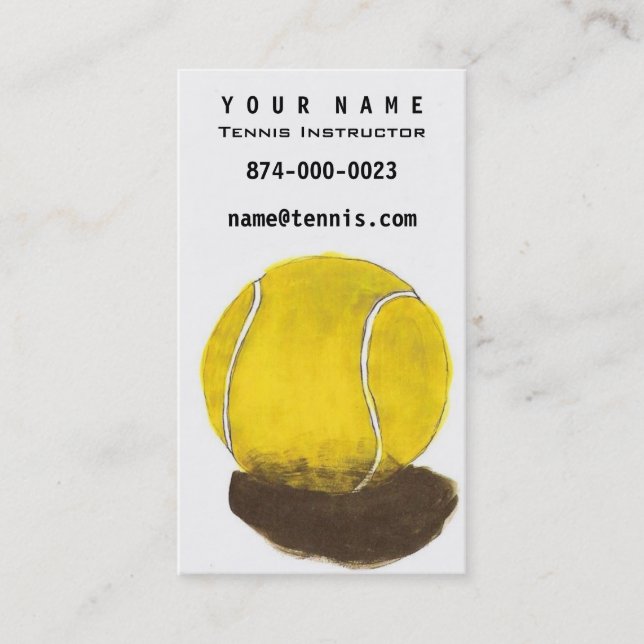 Tennis Instructor Business Card (Front)