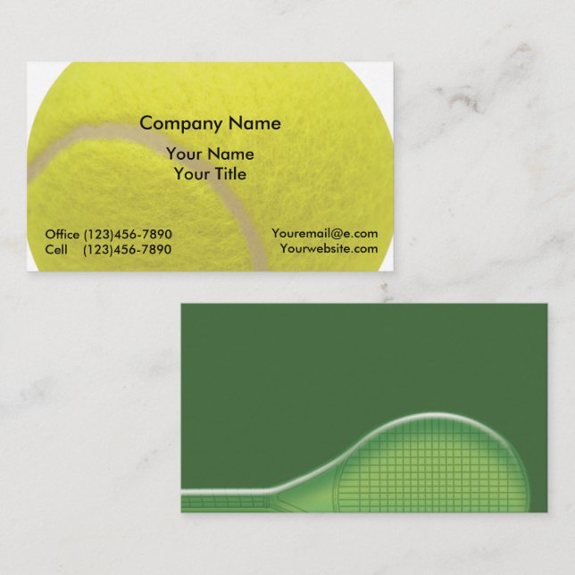 Tennis Instructor Business Cards (Front/Back)