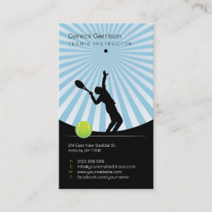 Tennis Instructor Professional Business Card