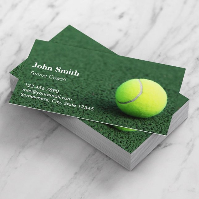 Tennis Instructor Professional Business Card (Creator Uploaded)