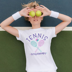Tennis is My Therapy Girly T-Shirt Tri-Blend Shirt