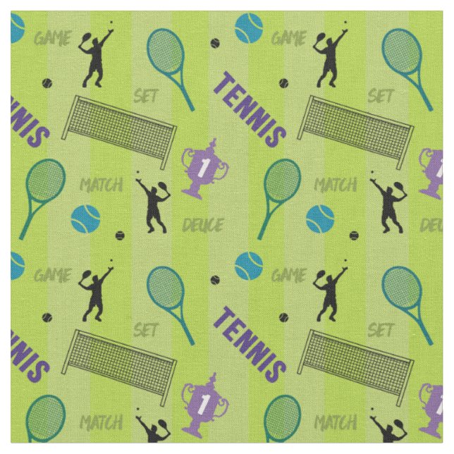 Tennis items on fresh green background, fabric (Close Up)
