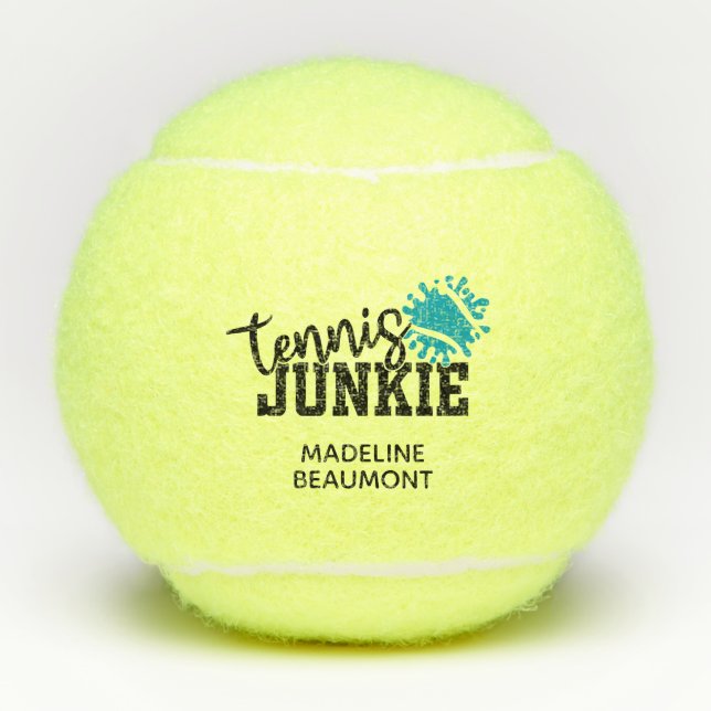 Tennis Junkie Funny Tennis Balls (Front)