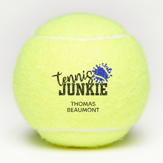 Tennis Junkie Funny Tennis Balls (Front)