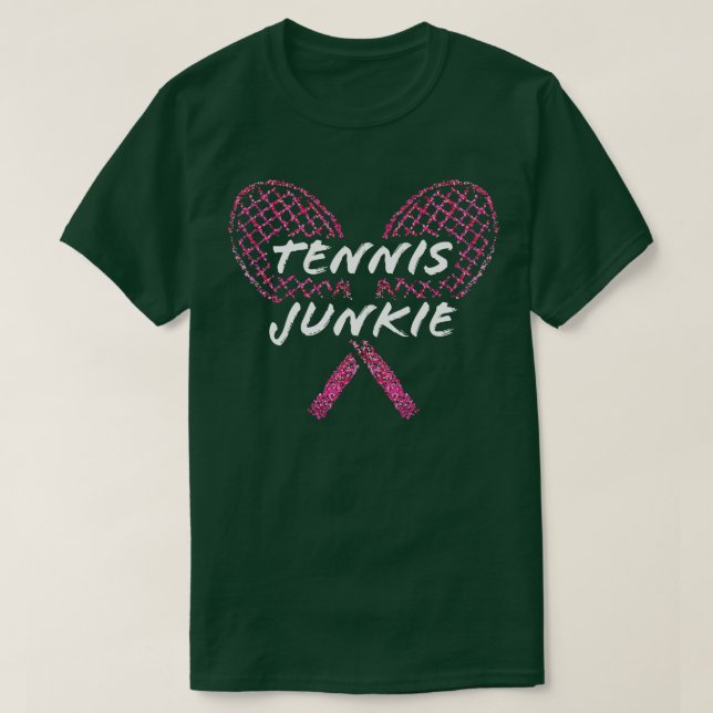 Tennis Junkie Tennis Player Trainer T-Shirt (Design Front)