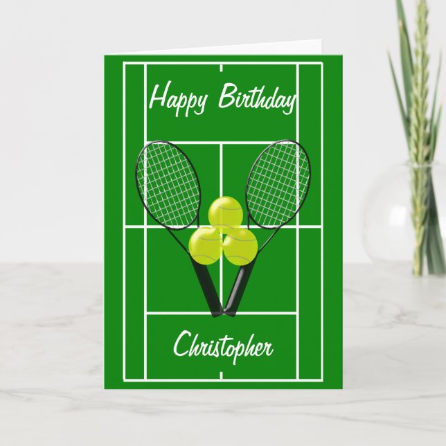 Tennis Just Add Name Birthday Card (Front)