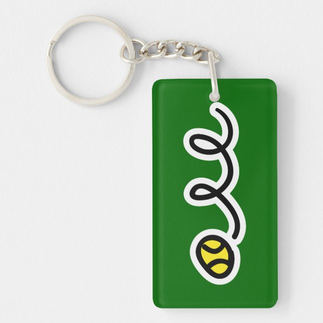 Tennis keychain with bouncing tennis ball (Front)