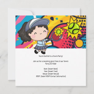 Tennis Kid Birthday Party  Save The Date
