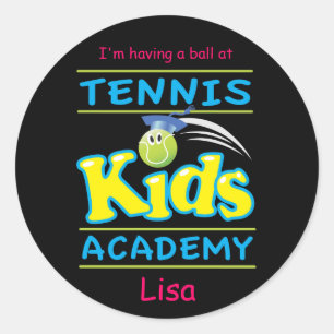 Tennis Kids Academy_I'm having a ball_personalized Classic Round Sticker