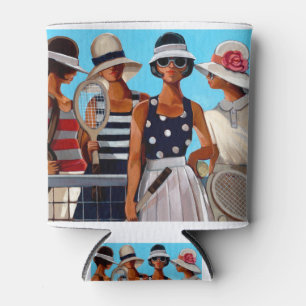Tennis Ladies by Trish Biddle Can Cooler