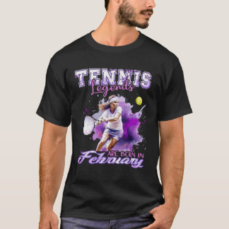 Tennis - Legends Are Born In February - Ladies' Bi T-Shirt