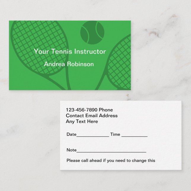 Tennis Lessons Class Appointment Reminder (Front/Back)
