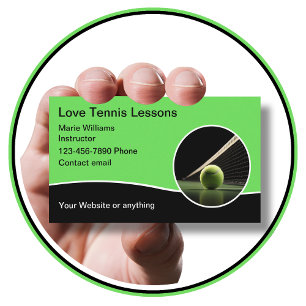 Tennis Lessons Modern Business Cards