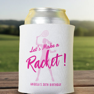 Tennis Let's Make a Racket Pink Birthday Party Can Cooler
