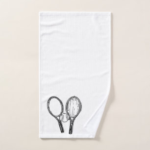 Tennis life is better on the court black and white hand towel
