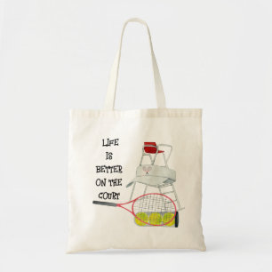 Tennis Life is better on the court  watercolor   Tote Bag