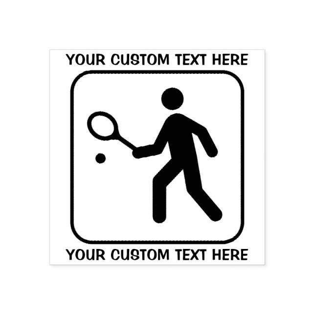 Tennis Logo Icon Custom Rubber Stamp (Imprint)