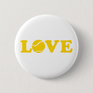 Tennis love 6 cm round badge