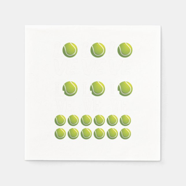 Tennis Love Ball Racquet Court Player Match Gift Napkin (Front)