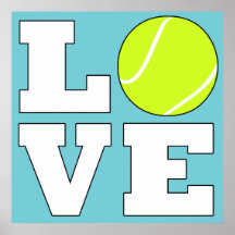 Tennis LOVE Custom Colour Square Poster