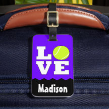 Tennis LOVE Custom Name & Colour Tennis Racket Bag