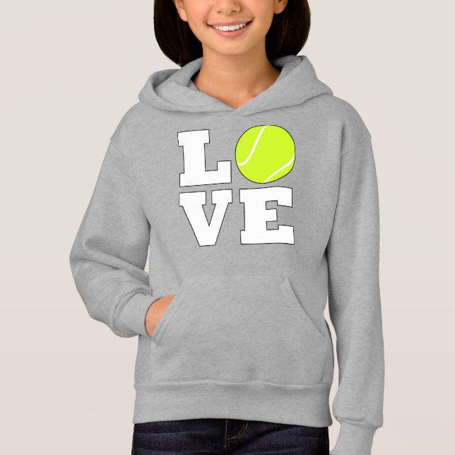 Tennis LOVE Cute Girls Tennis Player or Fan (Front)